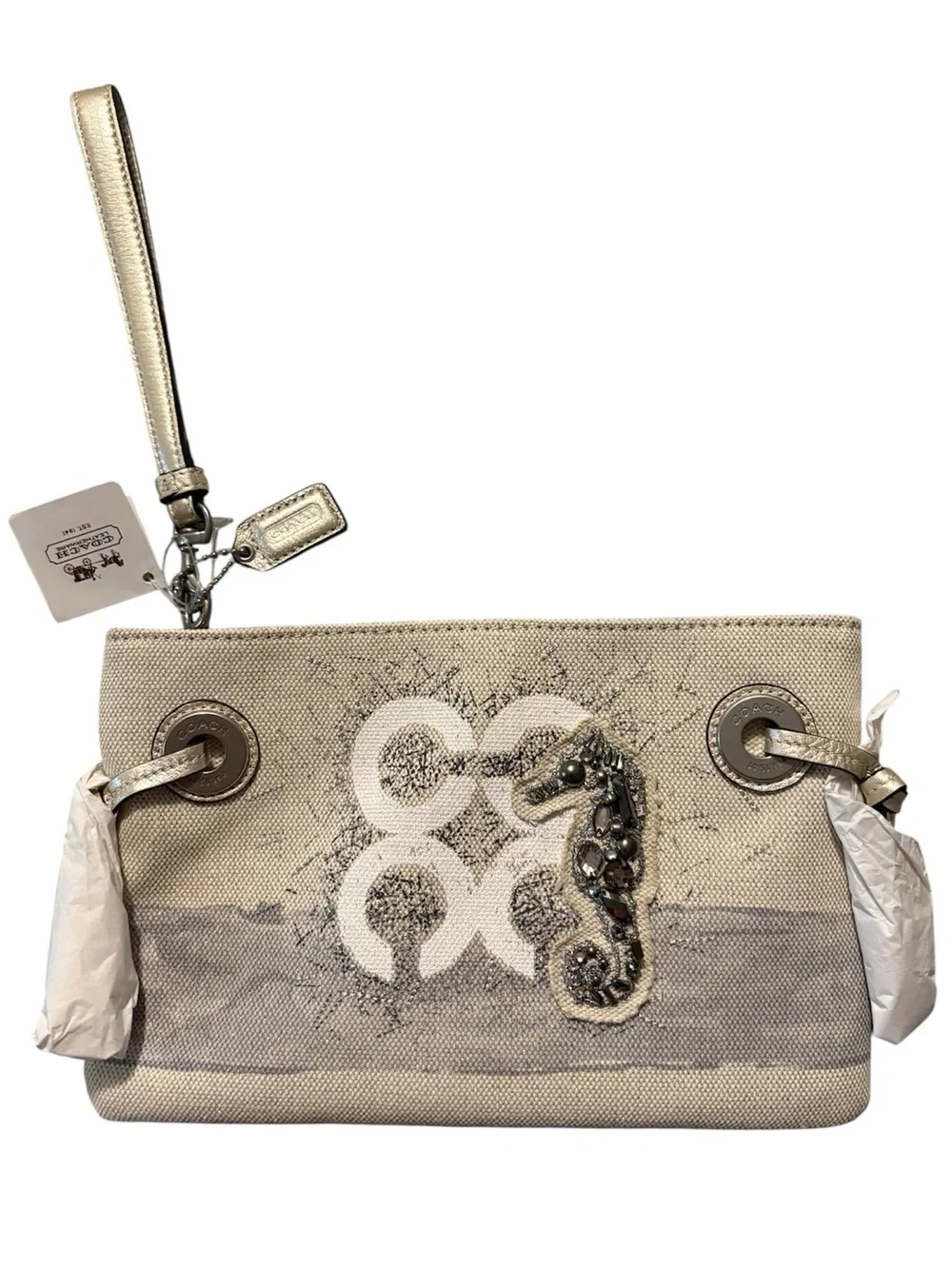 RARE Coach Audrey Seahorse Wristlet NWT